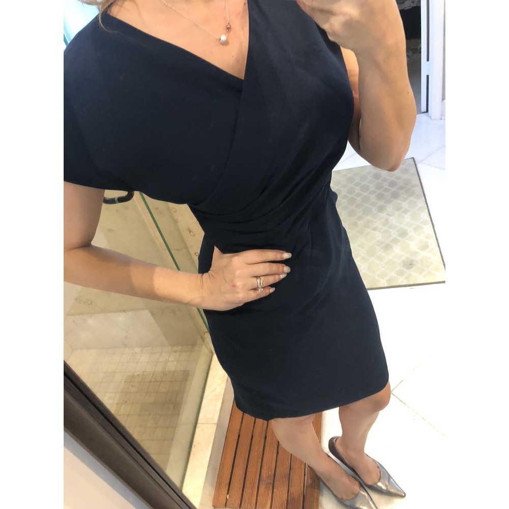 Brooks Brothers Womens Blue Career V Empire Classic Dress Sz 4 Lined